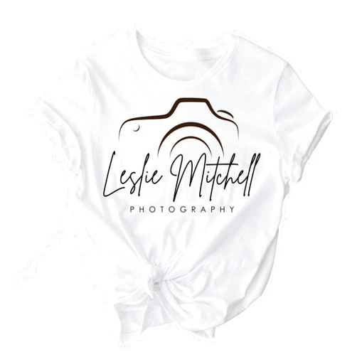 Handmade Personalized Photography T-Shirt with Camera Logo - Custom Photographer Gift for Christmas, Unique Camera Lover Shirt, Handmade Photography Gift for Men & Women Black