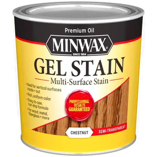 Minwax qt Minwax 66010 Chestnut Gel Stain Multi-Surface Stain, Semi-Transparent