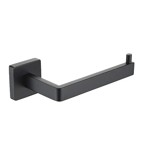 JQK Toilet Paper Holder Black, 5 Inch 304 Stainless Steel Thick 0.8mm Tissue Paper Dispenser for Bathroom, Hold Mega Rolls, Matte Black Wall Mount Left or Right, TPH250-BG