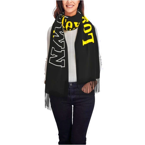 Aziucteh Winter Scarf for Women Men Custom Scarves Personalized Customize Logo Photo Text Name Pashmina Shawl Wrap