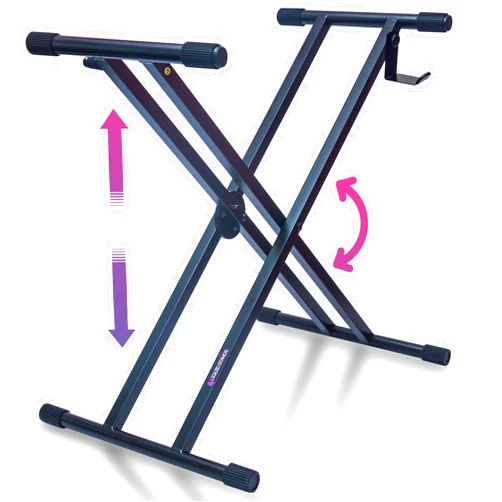 Liquid Stands Piano Keyboard Stand - X Style Adjustable and Portable Heavy Duty Music Stand for Kids and Adults - Fits 54 61 88 Key Electric Pianos - Double Braced Foldable Digital Piano Table Stand