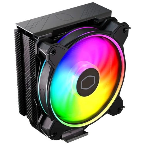 Cooler Master Hyper 212 Halo Black CPU Air Cooler, 120 Halo² Fan, Dual Loop ARGB, Aluminum Top Cover, 4 Copper Heat Pipes, 154mm Tall, Brackets AMD Ryzen AM5/AM4, Intel LGA1700/1200 (RR-S4KK-20PA-R1)