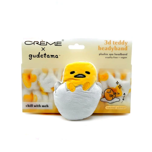 The Crème Shop x Gudetama Chill With Meh 3D Teddy Headyband | Spa Headband | Headband for Washing Face | Skincare Headbands | Soft & Fluffy Headbands for Women