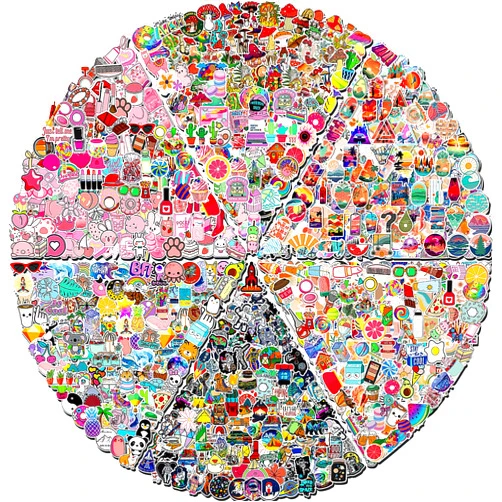 Arme 600 PCS Stickers Pack，Cute Colorful Waterproof Stickers，vinyl Art Stickers.Stickers for Water Bottles,Skateboards and Notebooks, Laptop Stickers for Teens Girls Kids Adults