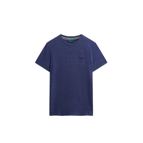 Superdry Men's Vintage Logo Embroidered T-Shirt, Dark Indigo Blue Marl