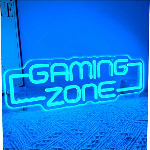 RuCvixkt Gaming Zone Neon Sign,Game Zone Neon Sign for Teens Gamer Room Decor，Gaming Light Neon Sign for Gaming Wall Decor，Led Neon Gaming Sign for Gamer Gifts Boys