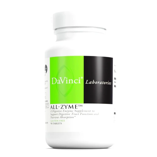 DAVINCI Labs All-Zyme - Dietary Supplement to Support Digestive Tract Function and Nutrient Absorption - with Calcium, Pepsin, Bromelain, Papain, Pancreatin and More - Gluten-Free - 90 Tablets