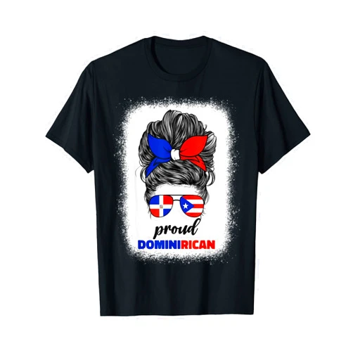 Cute Dominican And Puerto Rican Designs Co. DominiRican Girl Women Dominican And Puerto Rican Rico Flag T-Shirt