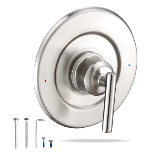 ASRCLOO Shower Handle Replacement For Moen T2901BL Gibson Posi-Temp Valve Trim Kit, Brushed Nickel Shower Trim Kit Shower Lever Handle（#2510 Valve Required）