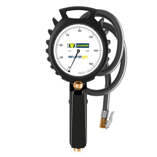 W Wonder Wonder Analog Professional Tire Inflator Gauge with Versatile 10-159 psi Range, Rugged Design, and Certified Performance for Professionals, Shock-Resistant thermoplastic Body