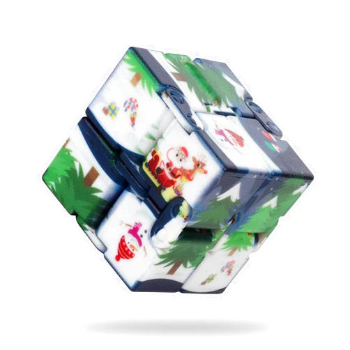 Aooguel Infinity Cube Sensory Toy, Pocket Size, Durable, Portable, Gifts for Kids and Adults（Blue-White