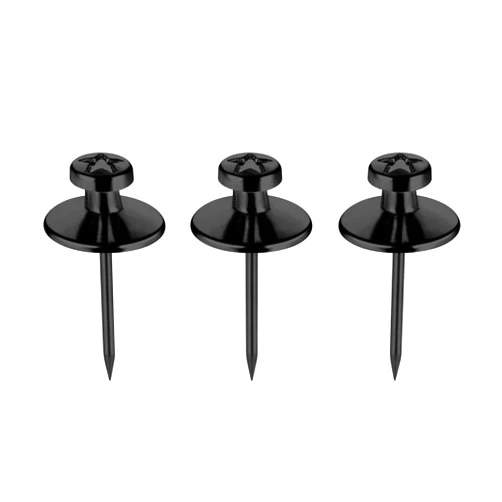 Suprom Picture Hanging Nails - Double Headed, 30 Pack Decorative Nails for Hanging Pictures, Friendly Decor Push Pins for Wall, Hang Pictures on Wall Without Nails (Black)