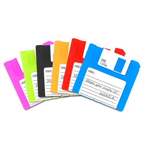 DIMROM Floppy Disk Coasters for Coffee Table Decor - Silicone Coasters Set of 6 Pcs Coffee Bar Coasters for Drinks Cute Desk Accessories Nostalgia Coaster for Desk - Coffee Cup Holder Coasters