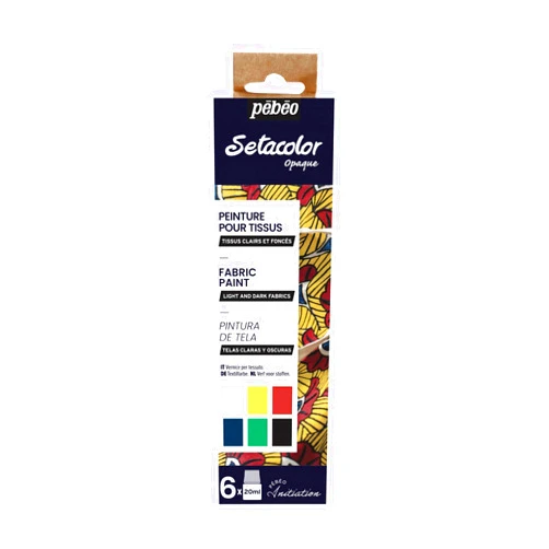 Pebeo Setacolor Initiation Set - Opaque 6 x 20ml
