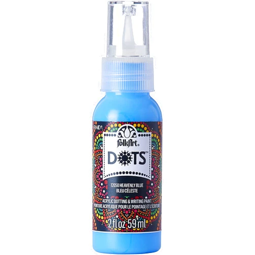 FolkArt, Heavenly Blue Acrylic 2 fl oz Vibrant Multi-Surface Dot Paint Perfect for Easy to Apply DIY Arts and Crafts, 12050