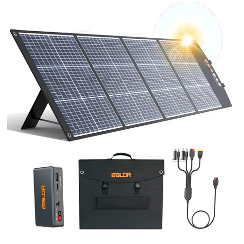 BALDR Solar Panels 200W Monocrystalline Portable Folding Solar Charger for Solar Generators and Portable Power Stations，Solar Panel Kit for Camping, Off Grid Living
