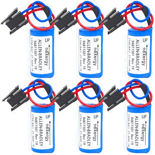 ARrase (6 Pcs/Set) 1756-BA1 3V 1800mAh Battery PLC for Allen Bradley AB 1756-BA1 Replacement Battery Non Rechargeable PLC Controller