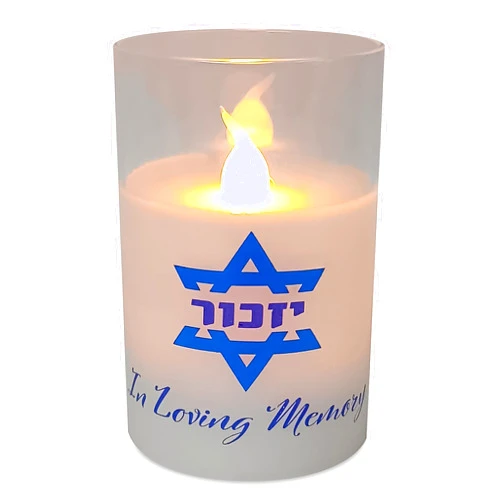 Ner Mitzvah Electric Yahrzeit Candle - LED Votive Candles - Flameless Memorial Candle