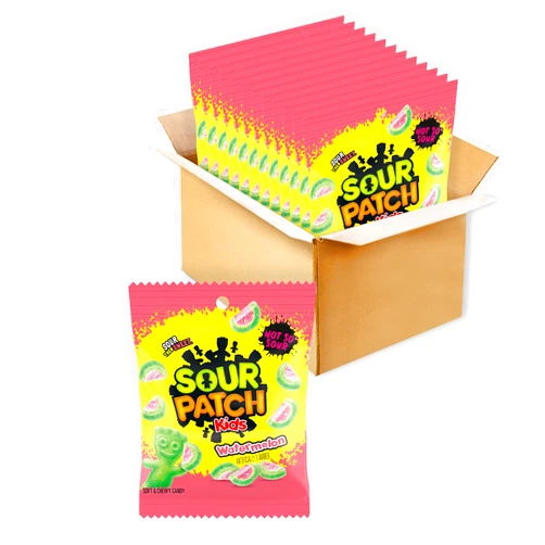 SOUR PATCH KIDS Watermelon Soft & Chewy Candy, Bulk Candy, 12-3.6 oz Bags
