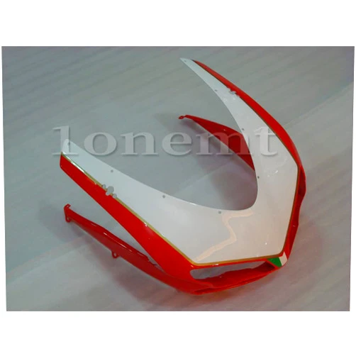 1onemt Aftermarket ABS Plastic Front Nose Cowl Upper Fairing Fit for DUCATI 848 1098 1198 R/S White Red