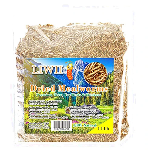 LIWII Dried Mealworms -11 LBS- 100% Natural Non GMO High Protein Mealworms - Bulk Mealworms for Wild Birds, Chicken Treats, Hamster Food, Gecko Food, Turtle Food, Lizard Food