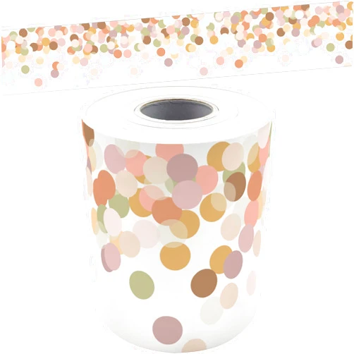 Teacher Created Resources Calming Confetti Straight Rolled Border Trim - 50ft - Decorate Bulletin Boards, Walls, Desks, Windows, Doors, Lockers, Schools, Classrooms, Homeschool & Offices