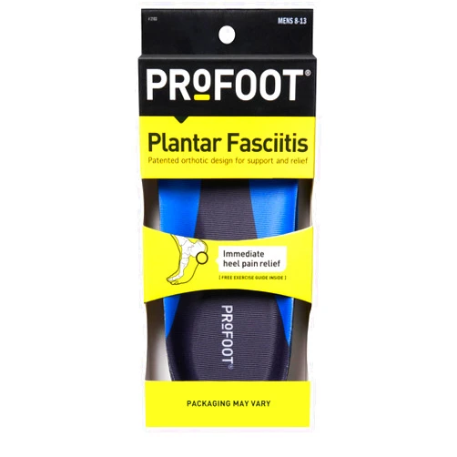 Profoot Orthotic Insoles for Plantar Fasciitis & Heel Pain, Men's 8-13, 1 Pair