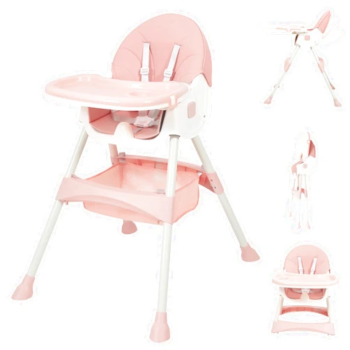 Bubplay Baby High Chair, 6 in 1 Convertible High Chairs for Babies and Toddlers with 5-Point Safety Harness,Foldable High Chair for Space-Saving, Adjustable Dining Tray,Backrest & Height,Easy to Clean Surface