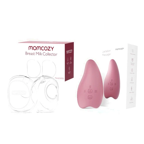 Momcozy Warming Lactation Massager & Momcozy Milk Collector for Breastmilk, 2.5oz/75ml, 2 Pack