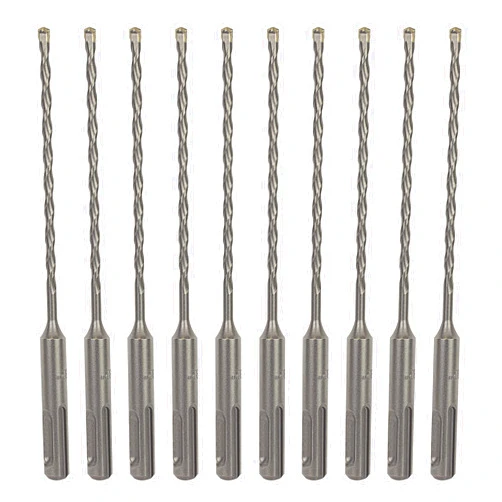 Sabre Tools 10-Pack 5/32 Inch x 6 Inch SDS Plus Rotary Hammer Drill Bits, Carbide Tipped for Brick, Stone and Concrete (5/32” x 4