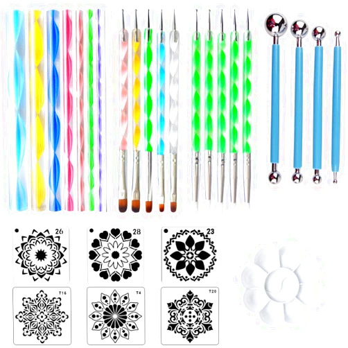 CH HAICHENG 30 PCS Mandala Painting Tools Mandala Dotting Tools for Painting Mandala Rocks, Nail Dotting and Art Drawing Supplies