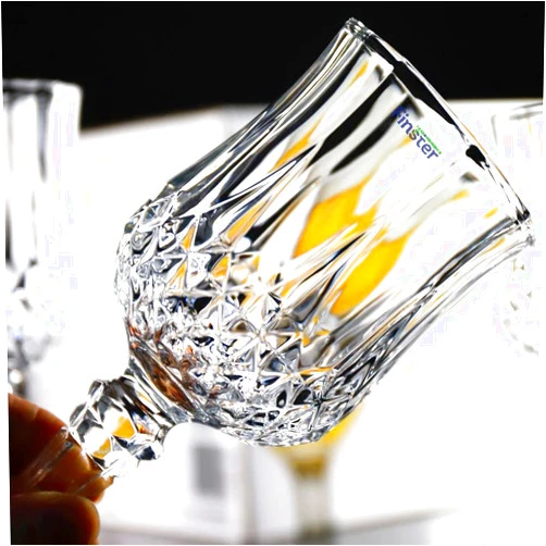 FINSTER Premium Longchamp Juice/Cocktail/Mocktail Glasses Set of 6 Italian Style (Crystal Wine Glass - 220ml)