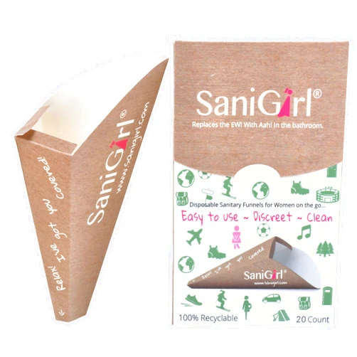 SaniGirl 20 Pack Disposable Female Urination Device | Female Urinal Funnel Pee Cups | Portable Urinal for Women | Stand Up | Pee Funnel Travel Outdoor Camping Hiking | Clean Reliable Easy to Use 20 Count (Pack of 1)