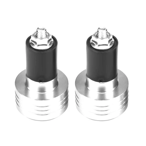 NONROT Pair of 22mm Universal Aluminum Motorcycle Grip Handlebar Ends Weight Balance Plug (Color : Silver)