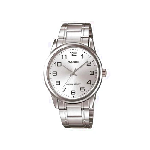 Casio #MTP-V001D-7B Men's Standard Stainless Steel Easy Reader Silver Dial Watch