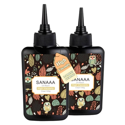 SANAAA UV Resin Clear Hard Type 200g,High Viscosity Transparent Ultraviolet Cure Resin for Jewelry Making,Keychain Making,Crafts Decor,Coating