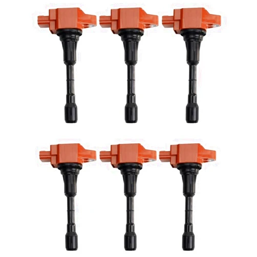 Gcuhtke 6pc Ignition Coil Set for Quest for Pathfinder for Murano for Maxima for Altima for QX60 for JX35 for FX35 for EX35 for G25 for G35 for M35 for M35h for Q50 for Q70 for 350Z (Red)