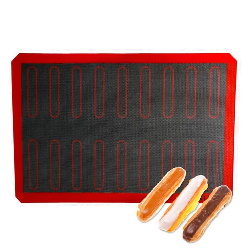 Innovkitchen Perforated Silicone Baking Mat, Reusable Silicone Baking Sheets for Oven Cooking Mat, Nonstick Cookie Sheet Eclair Macaron Silicone Baking Mats(Black)