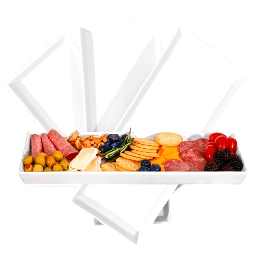 Home Beets White Ceramic Serving Platters (14 x 6 Inch Rectangle Plates) Serving Dishes for Entertaining, Food, Appetizers, Desserts, Cheese Board, Charcuterie, Sushi - Set of 4 Party Serving Trays