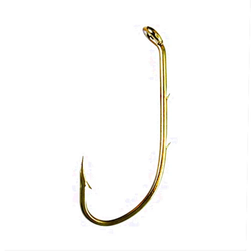 Eagle Claw 181F-10 Baitholder Down Eye 2 Slices Offset Fishing Hook, 50 Piece (Bronze) (181FH-10)