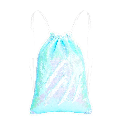 MHJY Sparkly Drawstring Backpack Mermaid Sequin Dance Bag Sports Gym Beach Swim Backpack Birthday Easter Gift Bag