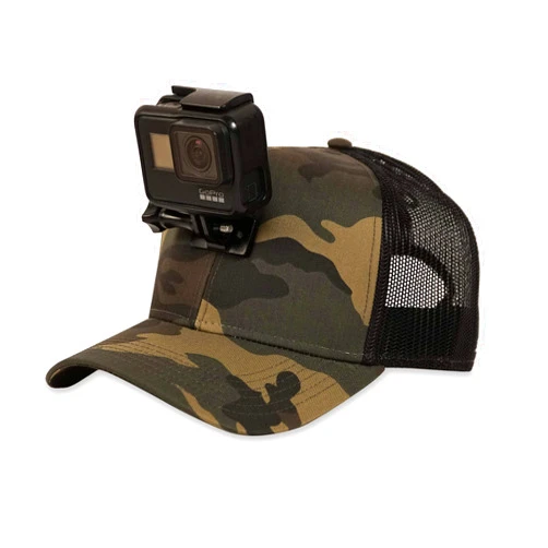 ActionHat® Camo Curved Bill - Patented Floating Hat Mount Compatible for GoPro, DJI, Insta360 Action Cameras