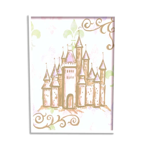 Stupell Industries Castle with Fleur de Lis on Pink