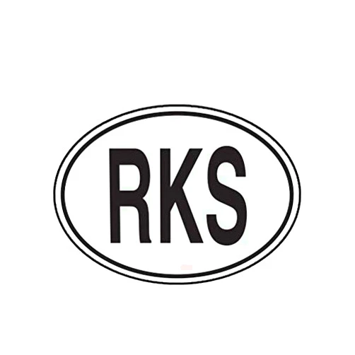 MagX USA MAGNET Rks Kosovo Country Code Oval Kosovan Euro Magnetic Vinyl Car Fridge Sticks to any Metal Surface 5