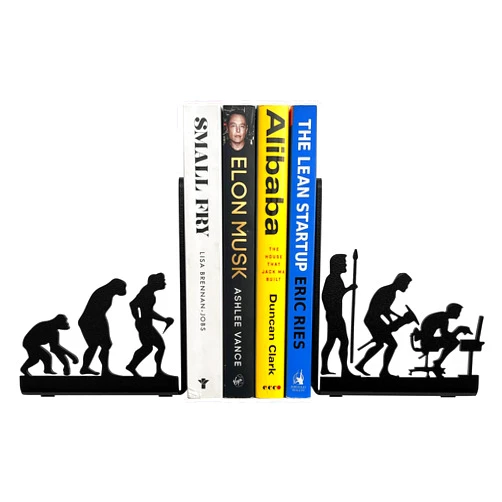HeavenlyKraft Human Evolution Decor Decorative BOOKENDS Metal BOOKENDS for Shelves Office BOOKENDS Book Stopper for Heavy Books BOOKENDS Metal Library BOOKENDS Book Ends Book Holder