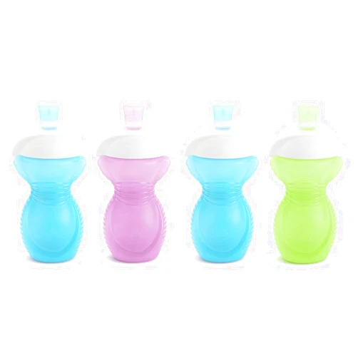 Munchkin Click Lock Bite Proof Sippy Cup 9 Ounce 2 Pack Blue/Purple and 2 Count Blue/Green