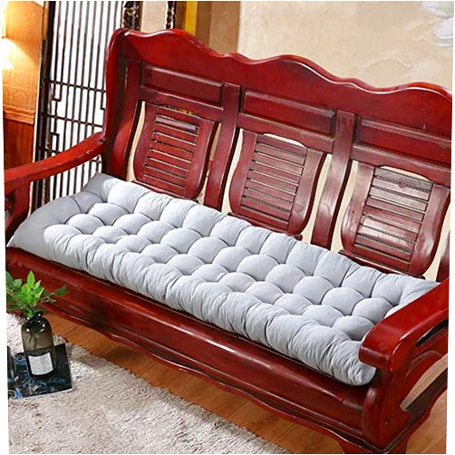 OQOPO 2 or 3 Seater Thick Long Chair Cushion Indoor Outdoor Bench Cushion Garden Swing Cushion Soft for Wood and Metal Benches 55 150cm Gray