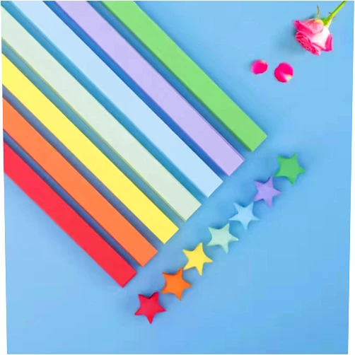 Aeojoor Colorful Star Strip Folding Star Decorative Paper Strip DIY Handicraft 7 Colors (1350 pieces)