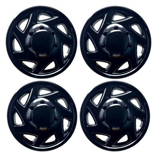HubStar Hubcap Replacement for Ford Van 1998-2023, Gloss Black, Premium Quality Sturdy 16-inch Wheel Cover (4 Piece Set)