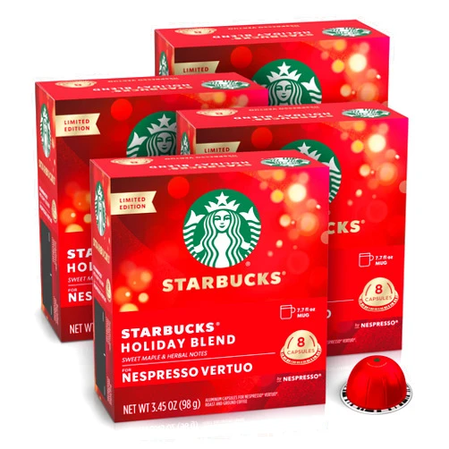 Starbucks by Nespresso Vertuo, Holiday Blend, 32-count Coffee Pods, Brews 7.8 oz.
